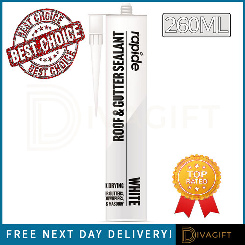 White roof gutter sealant - &,